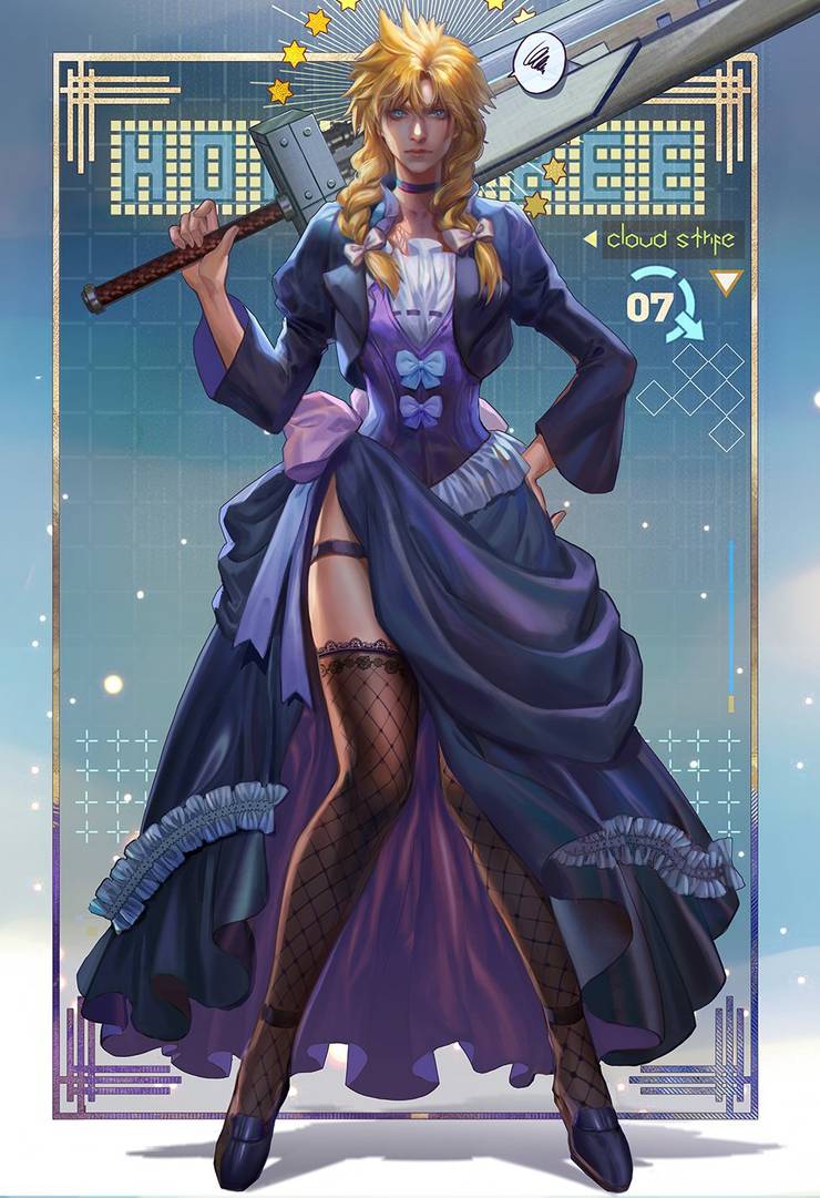 Final Fantasy 7 10 Incredible Pieces Of Crossdressing Cloud Fan Art