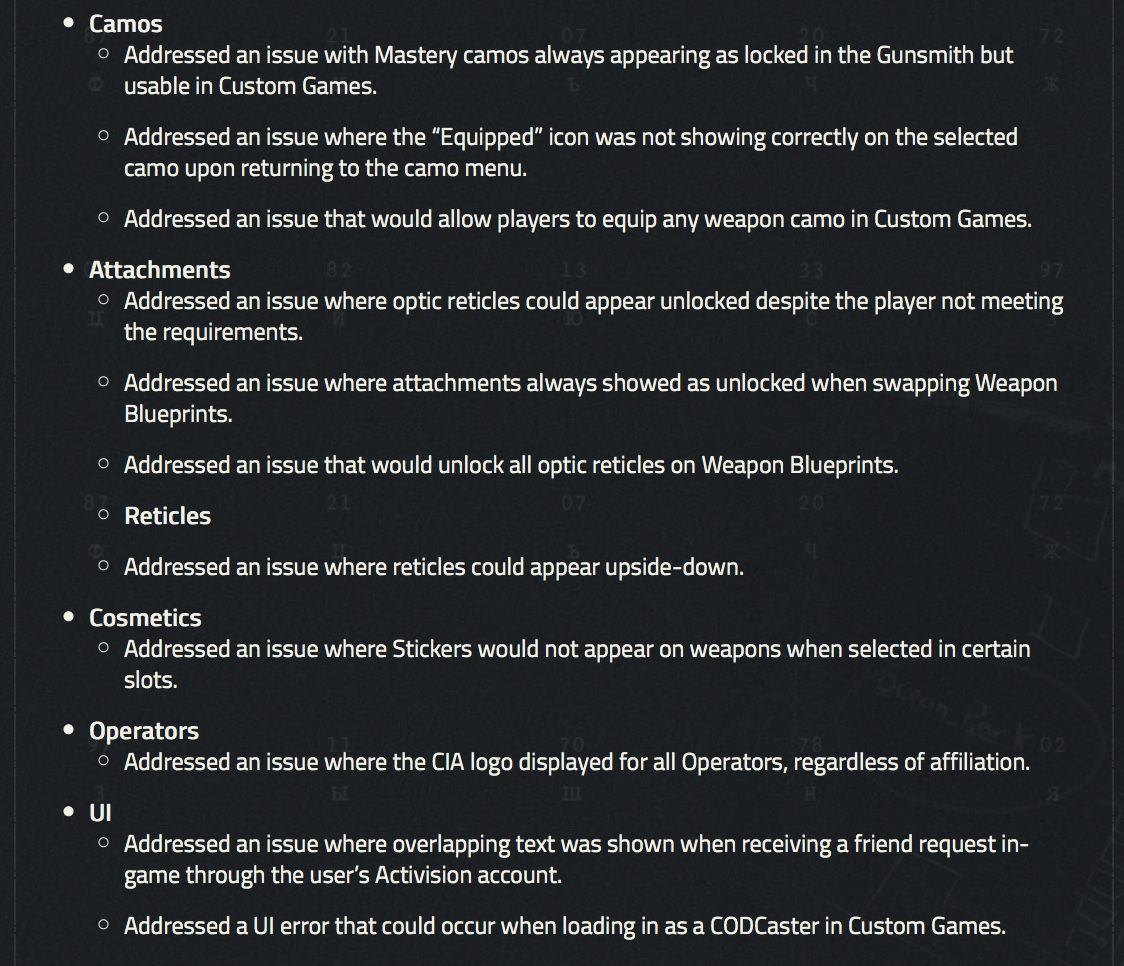 call of duty cold war patch notes