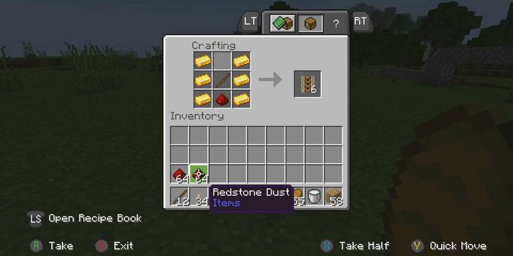 Minecraft Powered Rail Recipe Game Rant Minecraft Powered Rail Recipe Game Rant