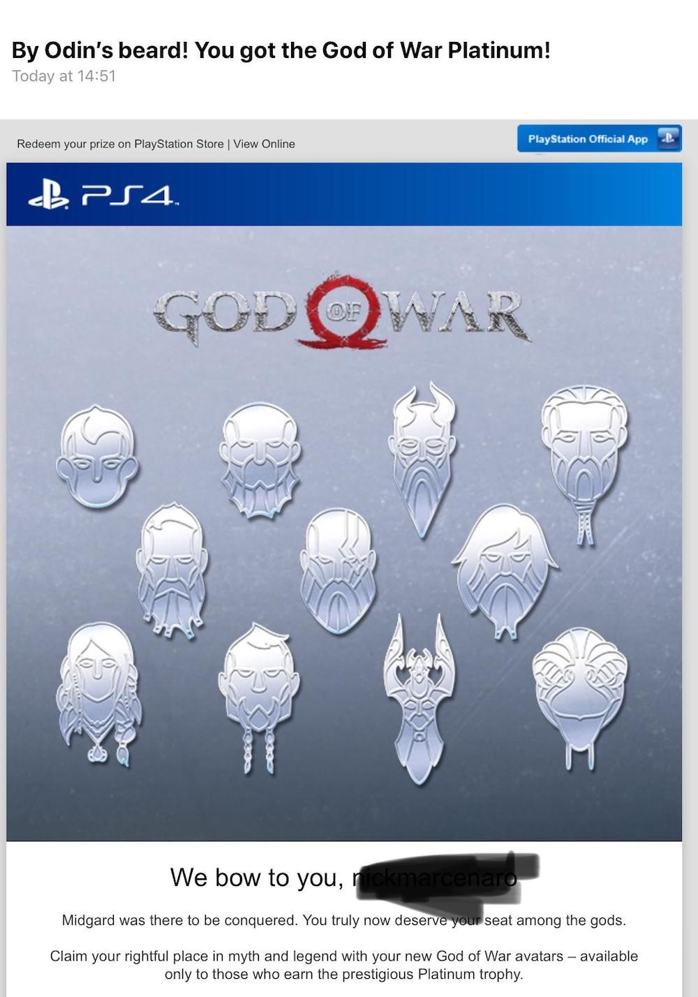 ps4 god of war avatar