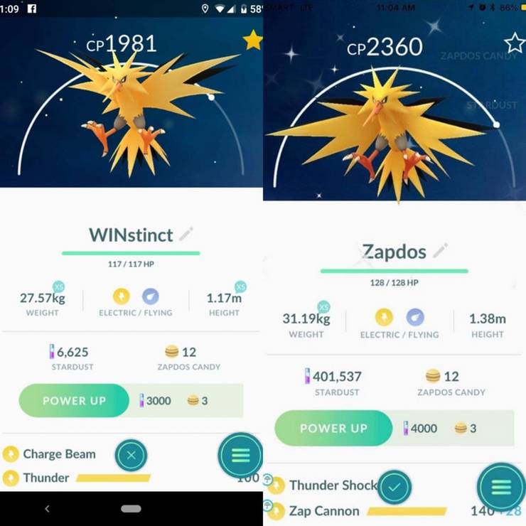 Pokemon Go Shiny Zapdos Is Almost Identical To Regular Zapdos
