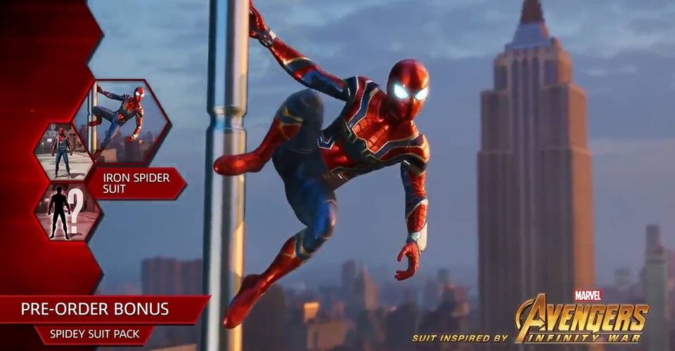 Avengers Infinity War Inspires Iron Spider Suit For Spider Man Ps4